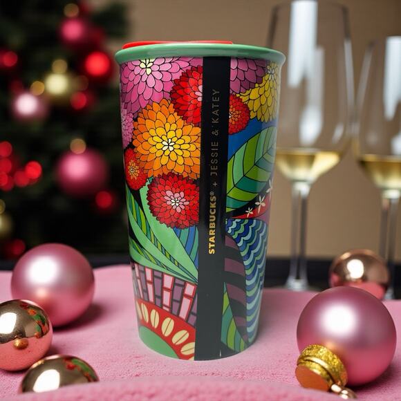 Starbucks Jessie & Katey 12oz Double Wall Ceramic Tumbler EUC Limited Edition - Picture 2 of 7